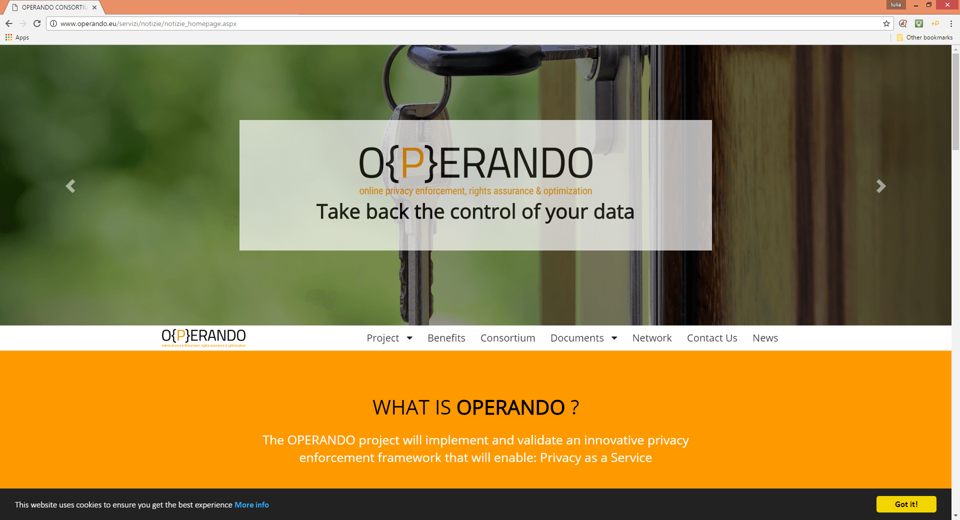 OPERANDO web page